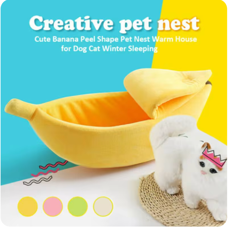 WagBed™ - Cat Banana Cave Bed (Extra Soft)