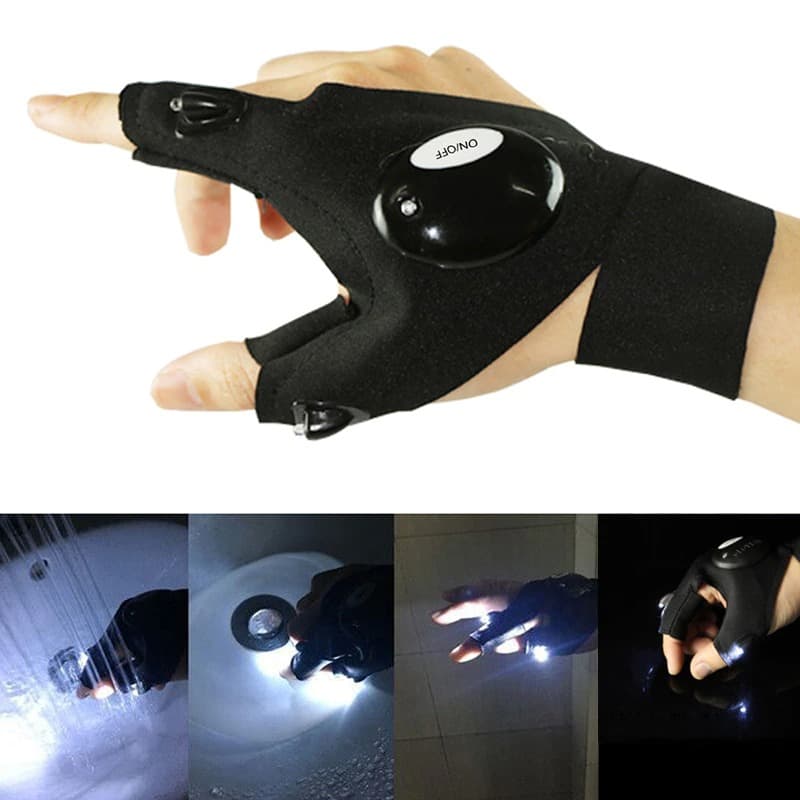 Winkflo™ - LED Flashlight Fingerless Gloves (Waterproof)