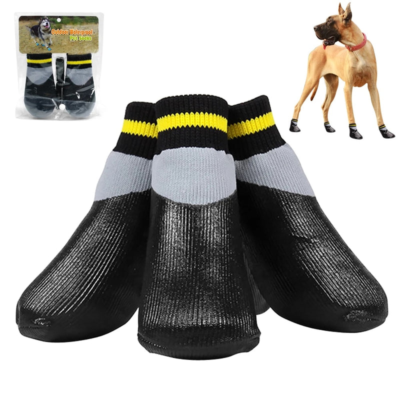 WagShoe sock-style booties showing the knit cuff and rubberized lower section